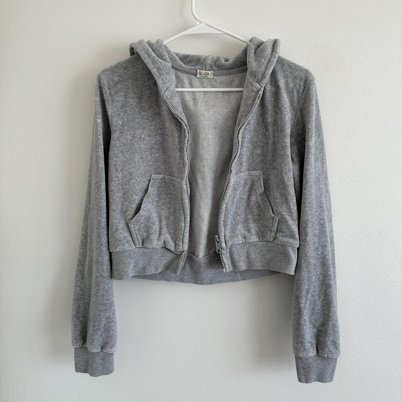 brandy melville velour cropped jacket - Depop