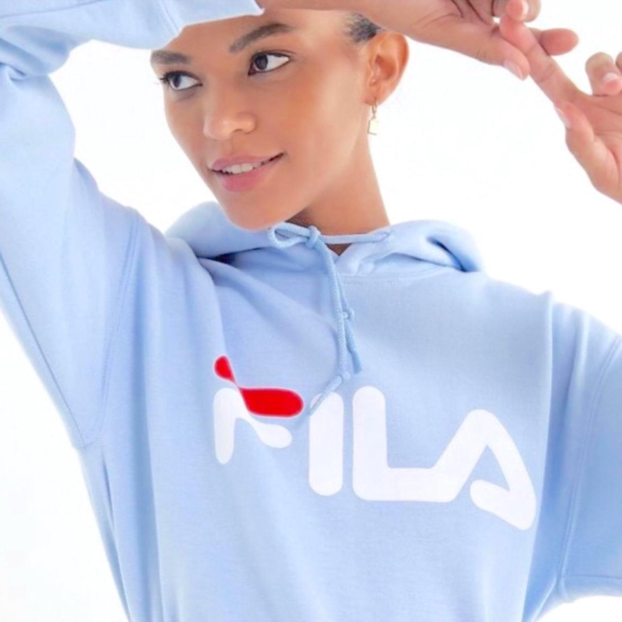 Fila hoodie blue on sale white red