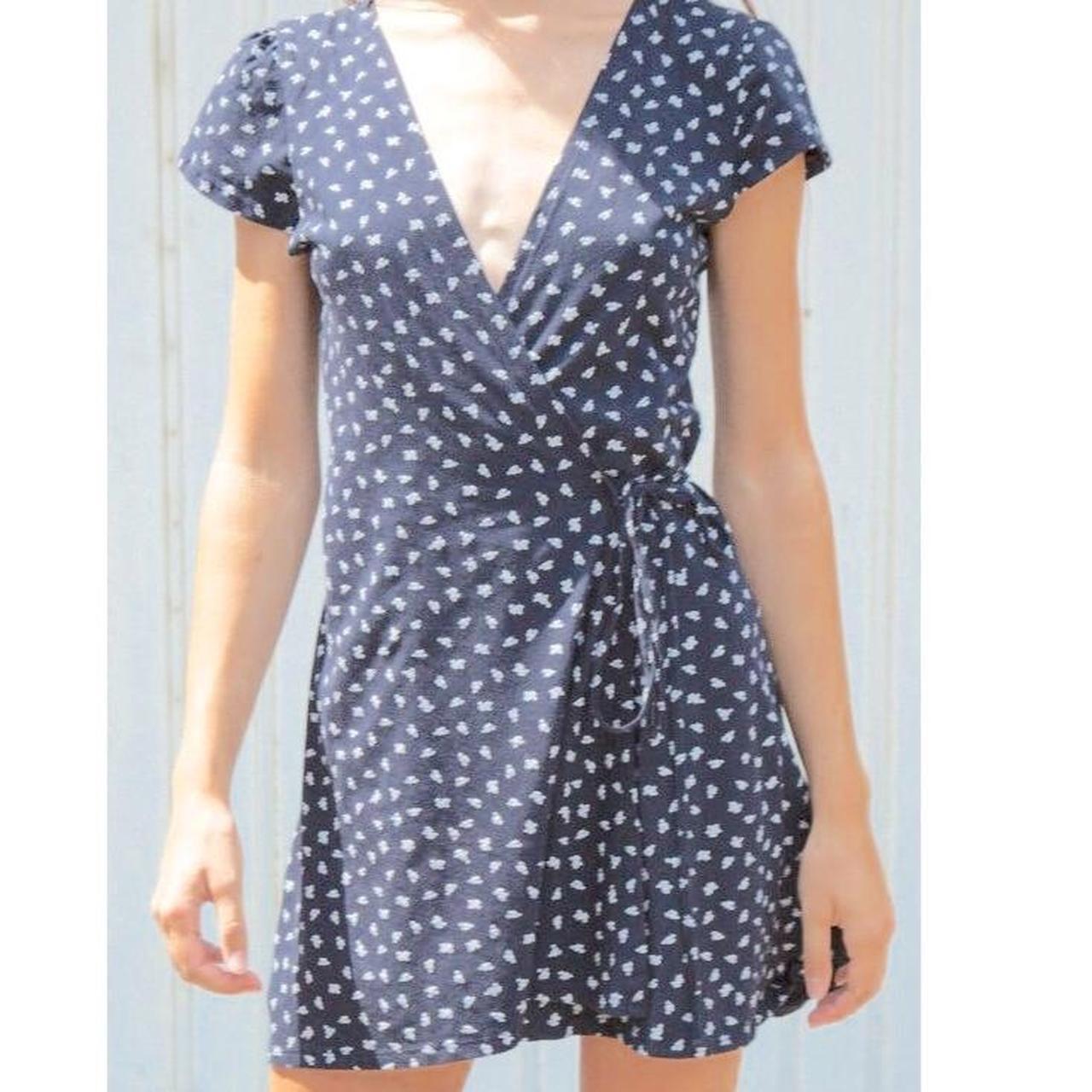 brandy melville 'robbie wrap dress' navy Depop
