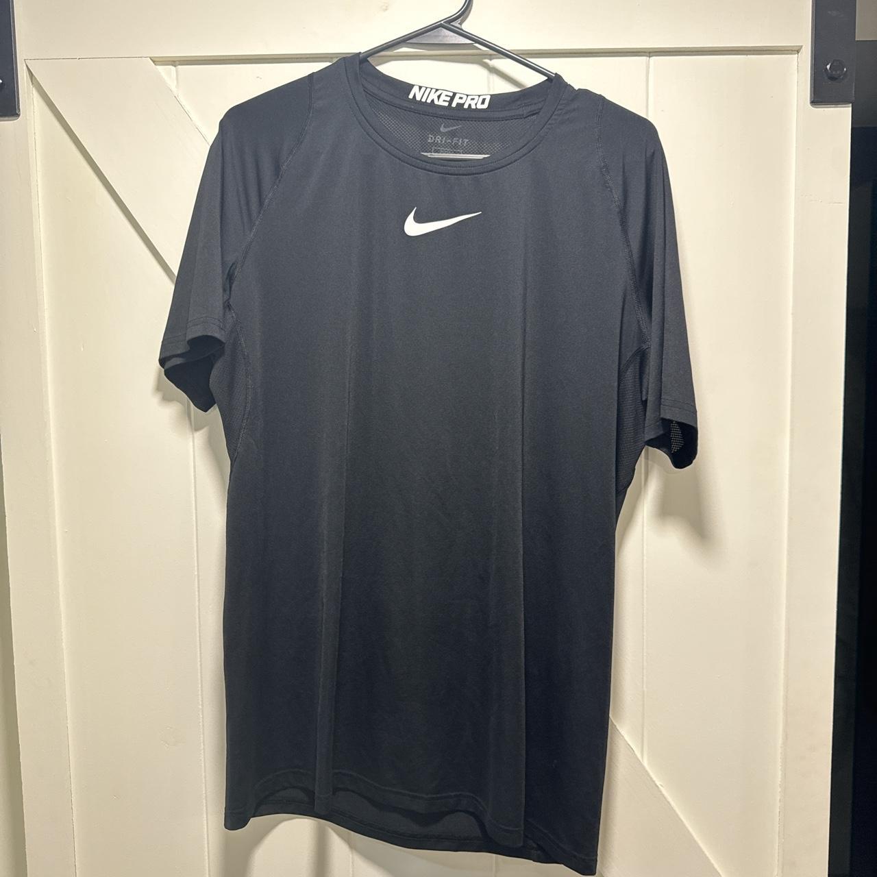 Large Nike Pro Black Lightweight workout shirt - Depop