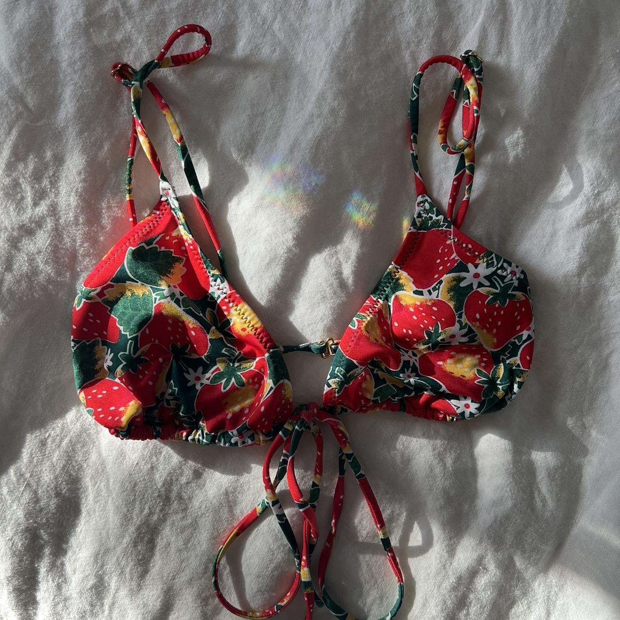 Heavy Manners Bikini Top size Small Strawberry