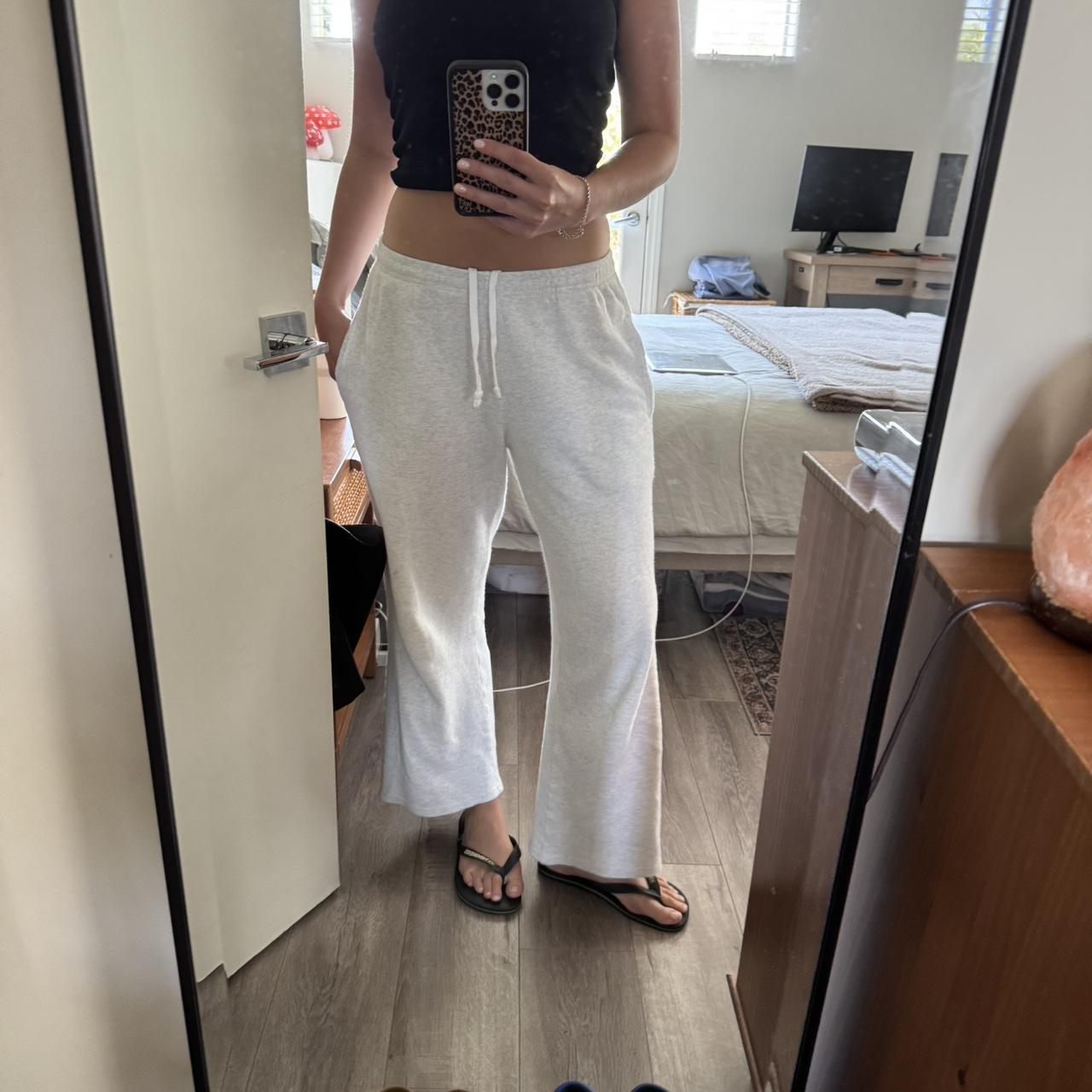 Brandy Melville Women's Sweatpants Grey/White One size