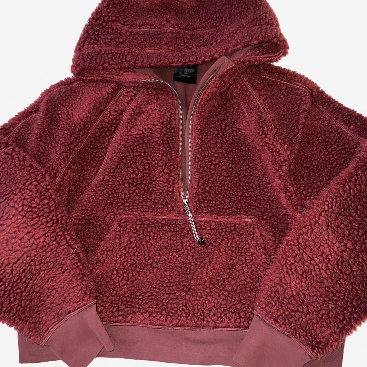 Lululemon red merlot scuba. Fleece material. Size - Depop