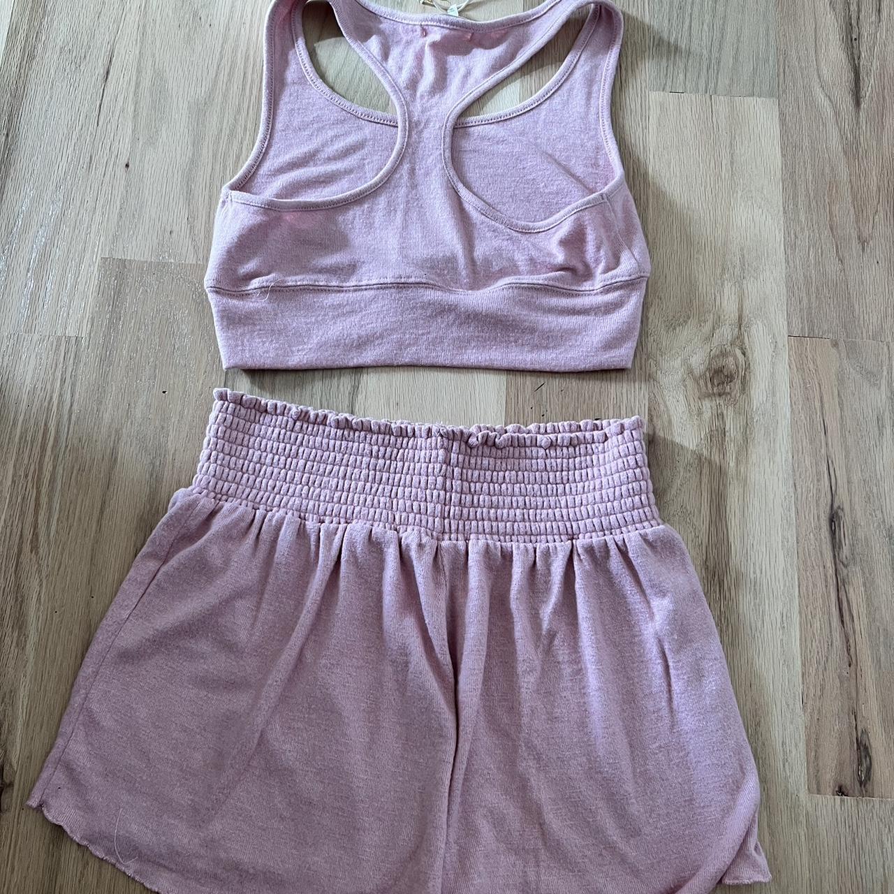 Z supply: pink sleep set with sports bra and... - Depop