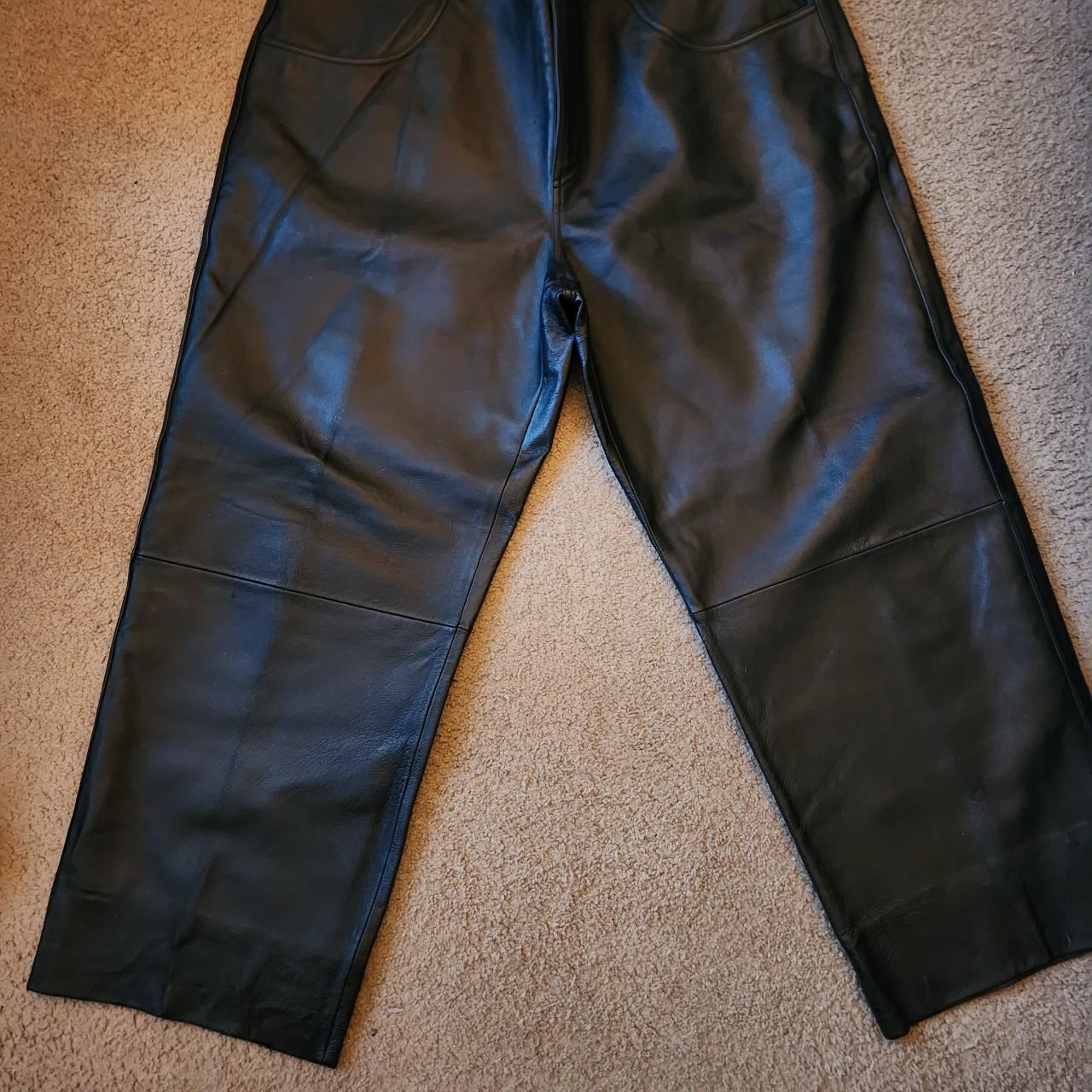 Vintage Max U S A Italian Leather Pants Size 40 Depop