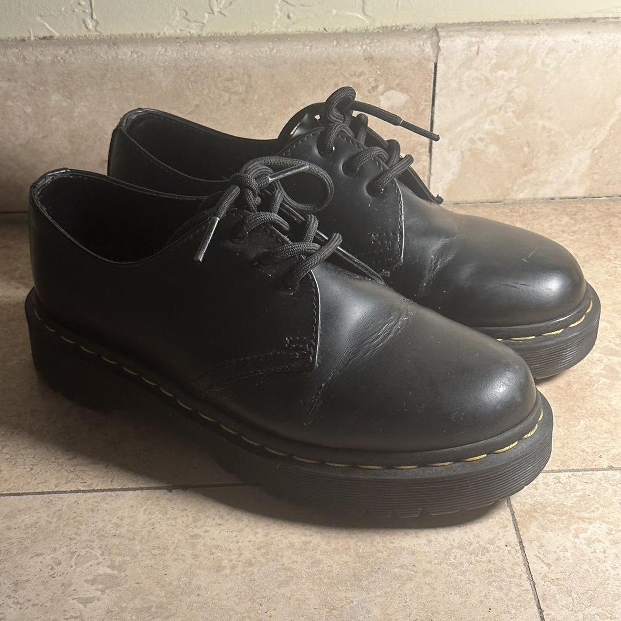 doc martins black platform loafer oxfords💕 size... - Depop