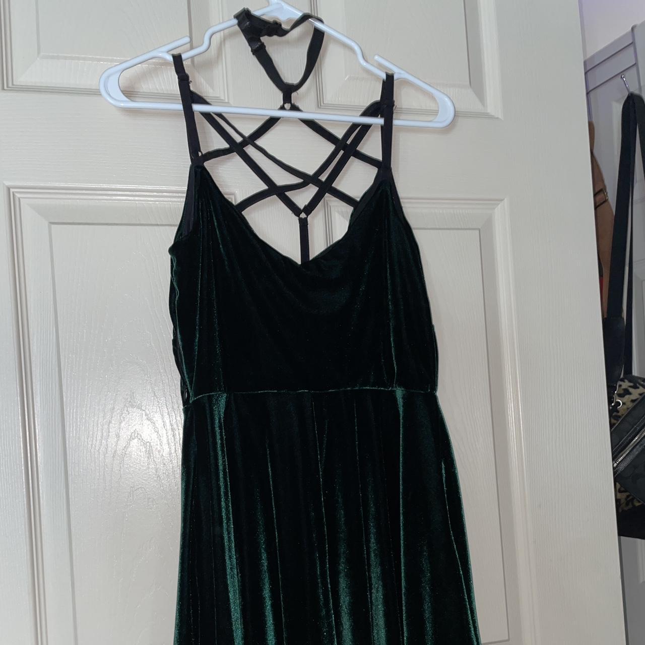 Killstar green velvet dress. Retails for $50 on... - Depop