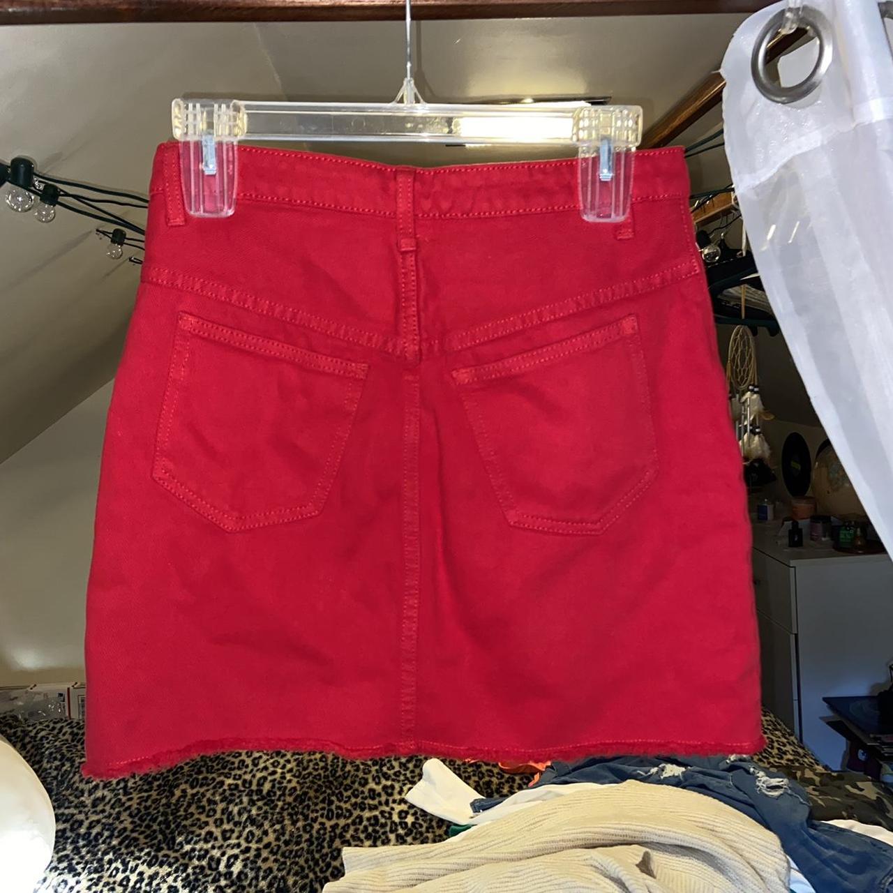 red denim skirt from Brandy Melville!! size medium.... - Depop