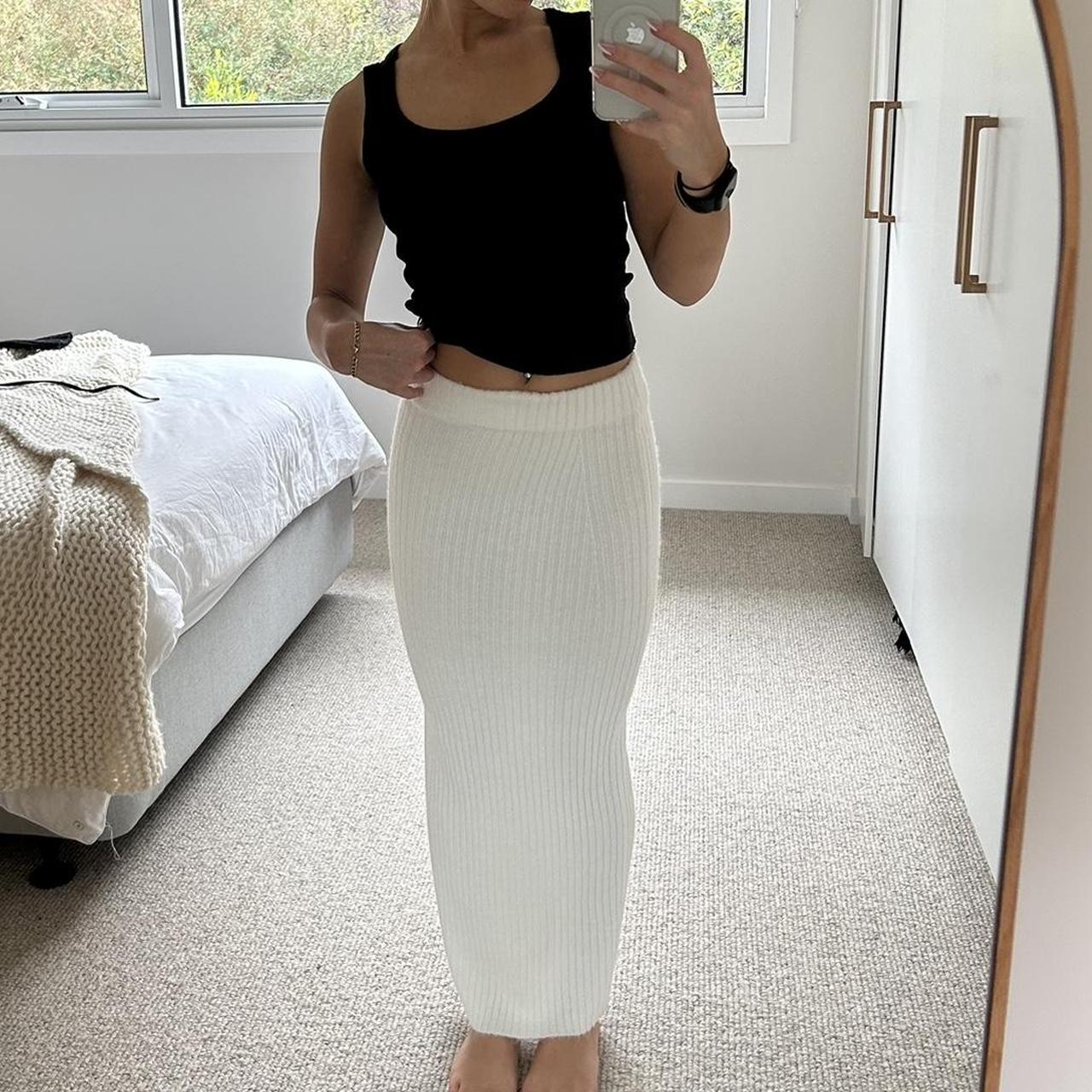 Glassons knit white maxi skirt !! brand new ,... Depop
