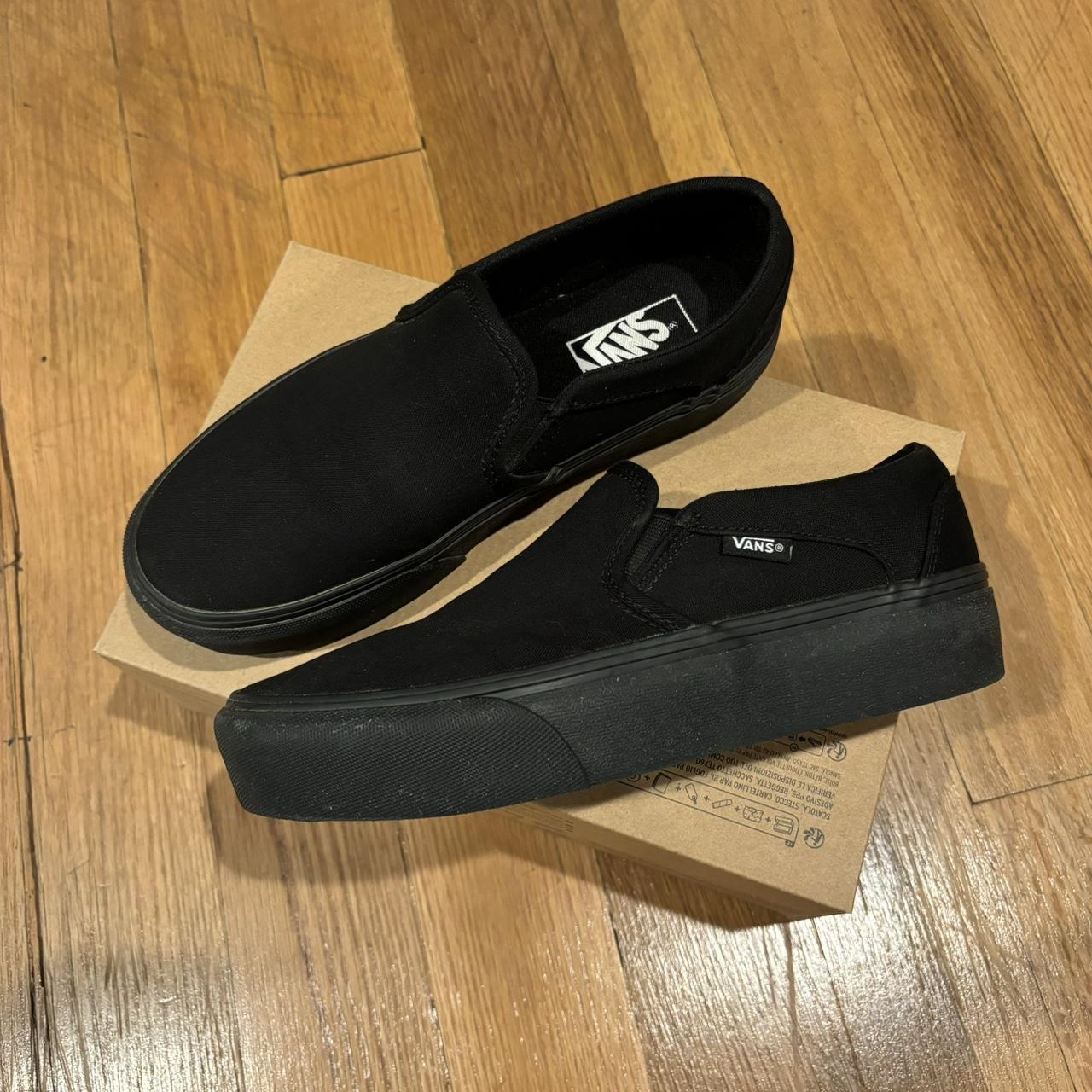 black platform slip on vans size women’s 8 only... Depop