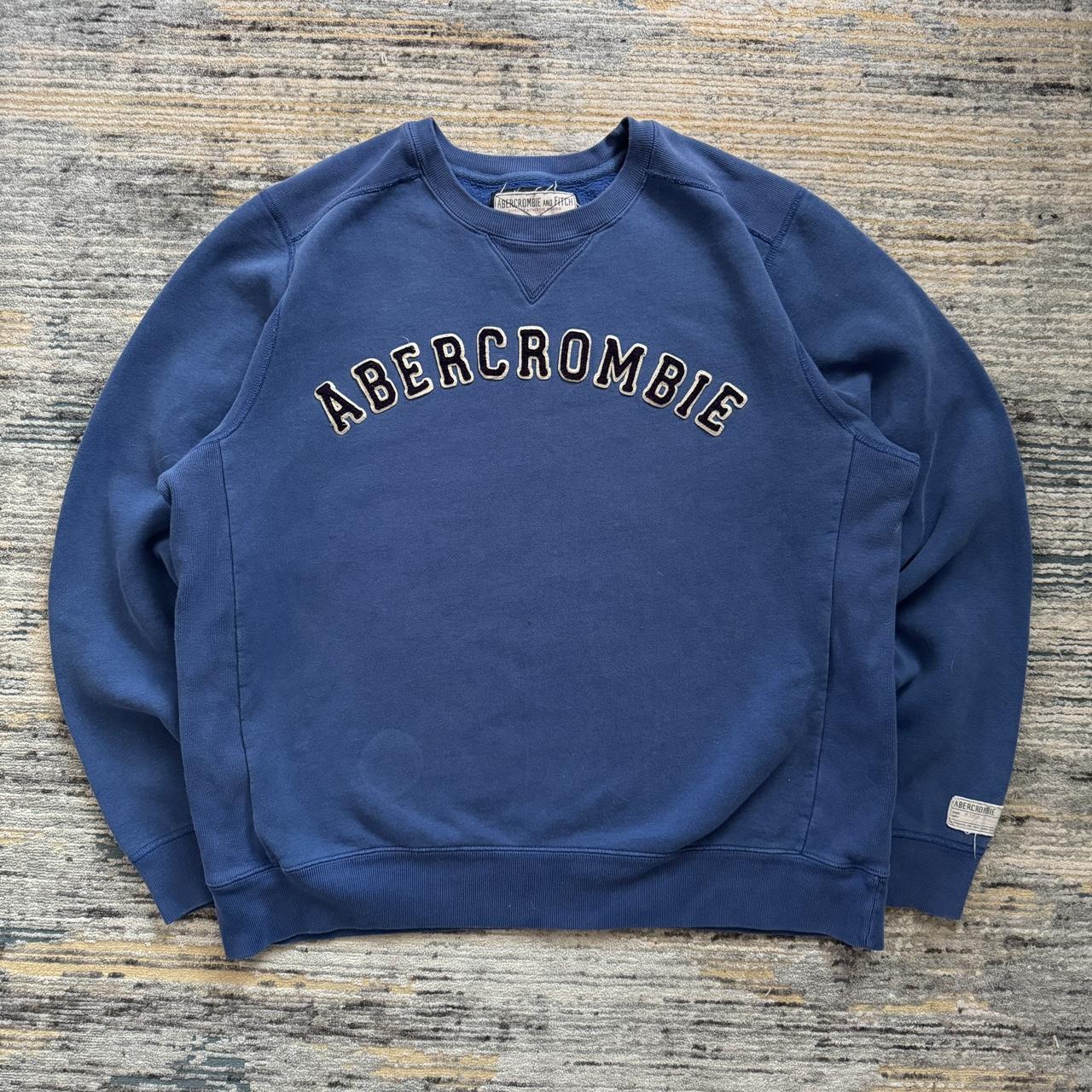 ABERCOMBIE BOXY BLUE SWEATSHIRT measurements in... - Depop