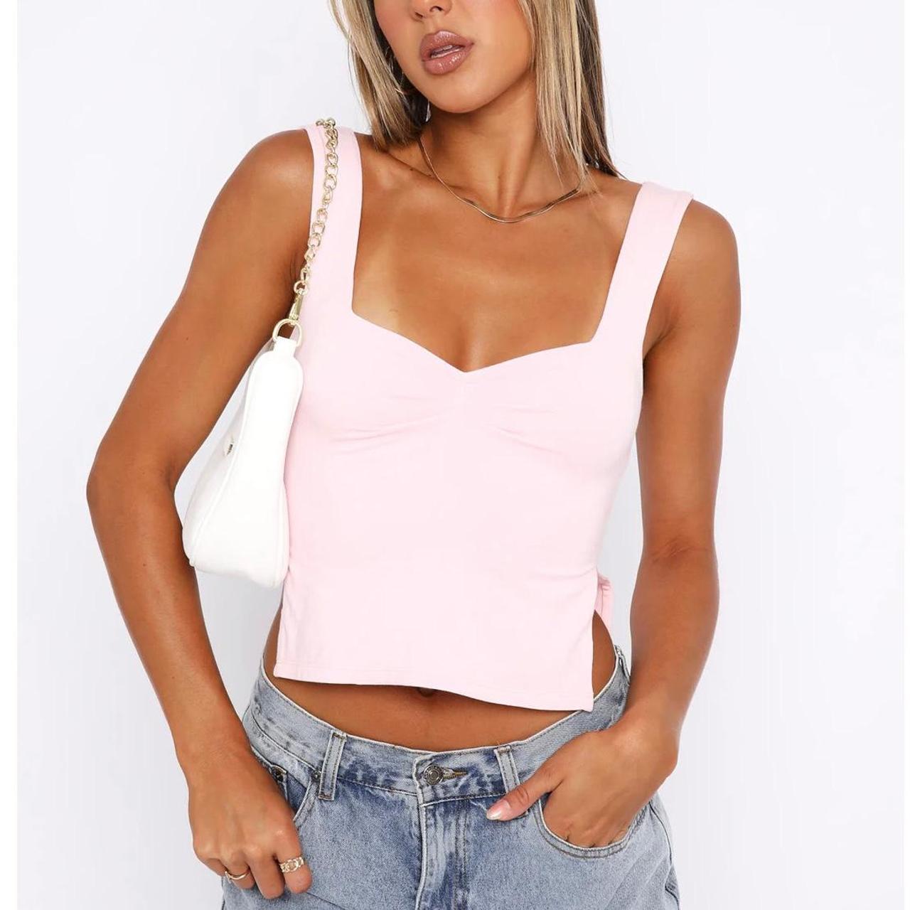 💗Taking Off Baby Pink Top 💗Small 💗Baby pink 💗White... Depop