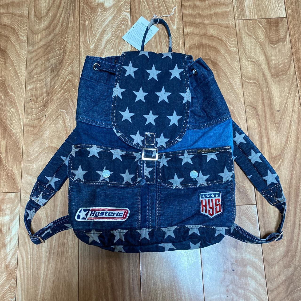 Vintage 90s Hysteric Glamour “STAR” Denim Backpack... - Depop