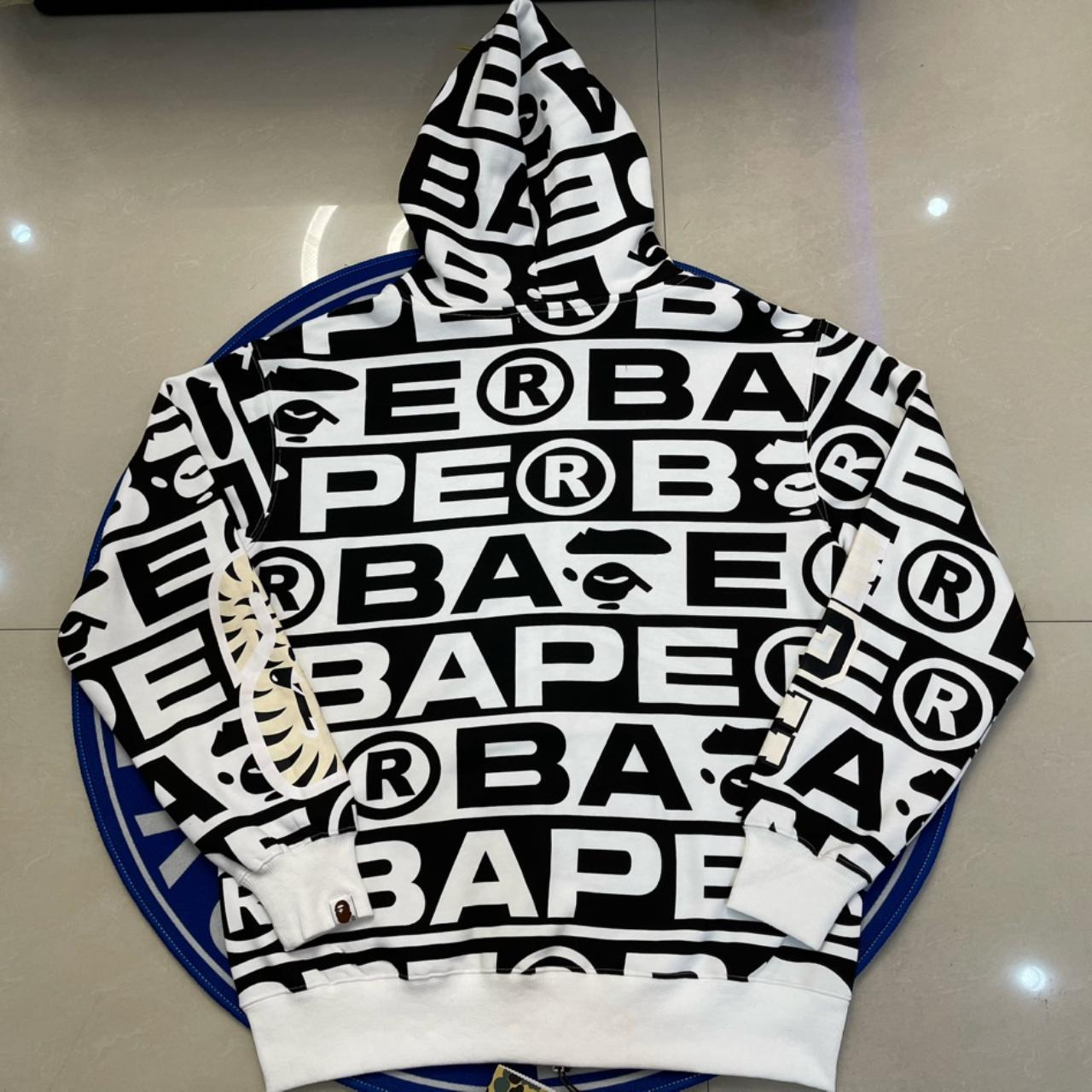 New BAPE Zip Hoodie Colour: black/white Condition:... - Depop