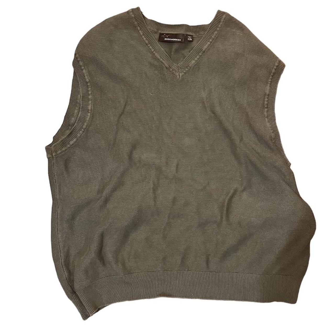 Greg Norman Collection Men's Green and Khaki Jumper | Depop