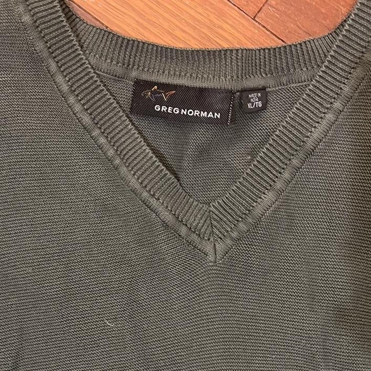 Greg Norman Collection Men's Green and Khaki Jumper | Depop