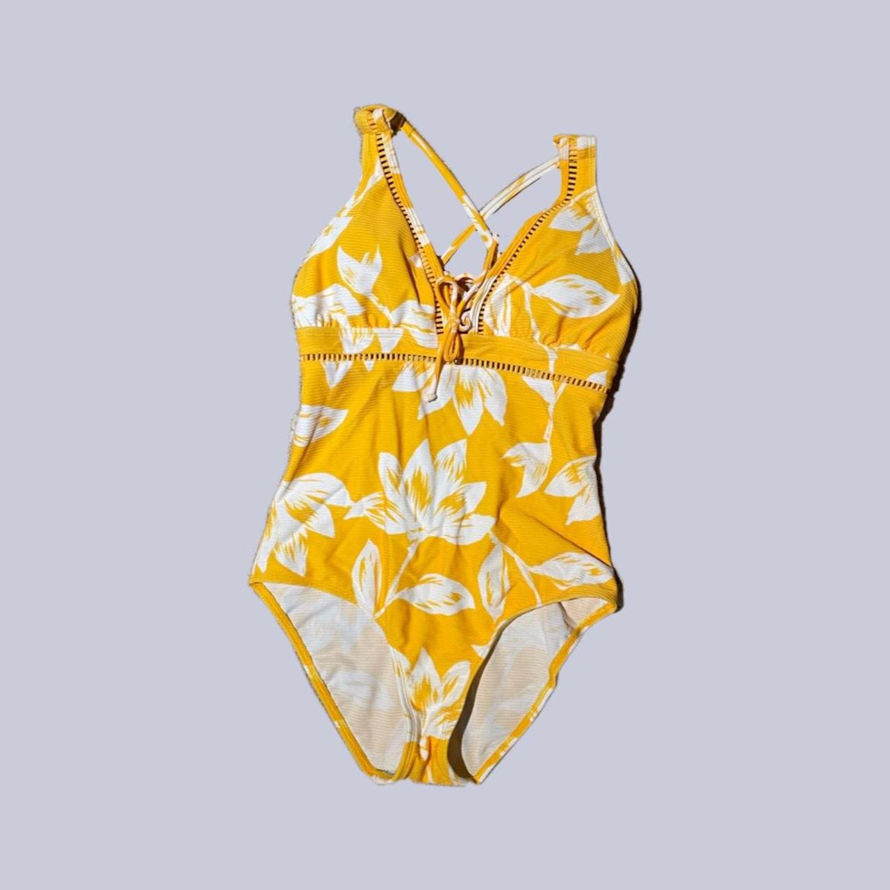 Women's Yellow Swimsuitonepiece Depop
