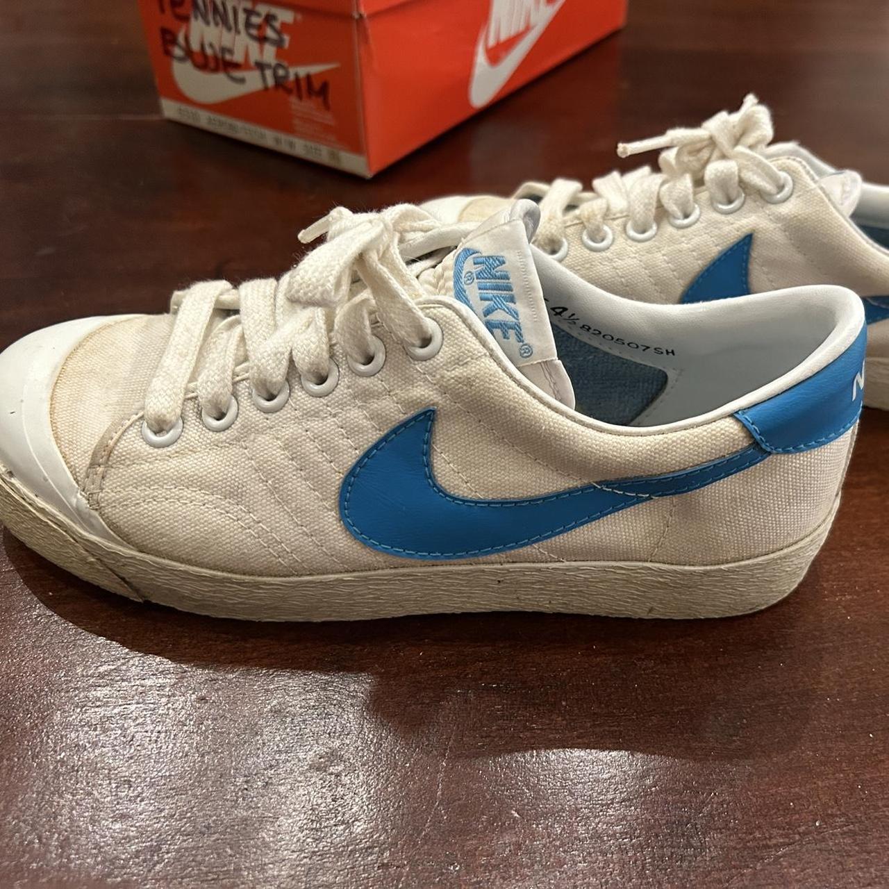 1980s white and blue Classic All Court Nike tennis | Depop