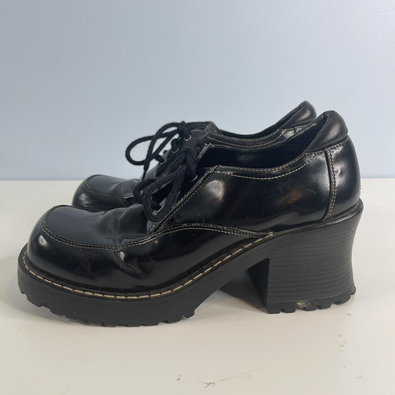 Adorable vintage y2k chunky faux leather shiny... - Depop