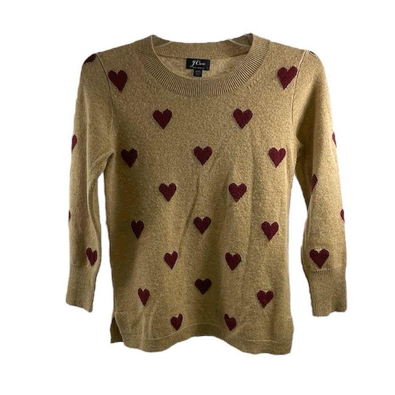 J crew cashmere heart sweater best sale