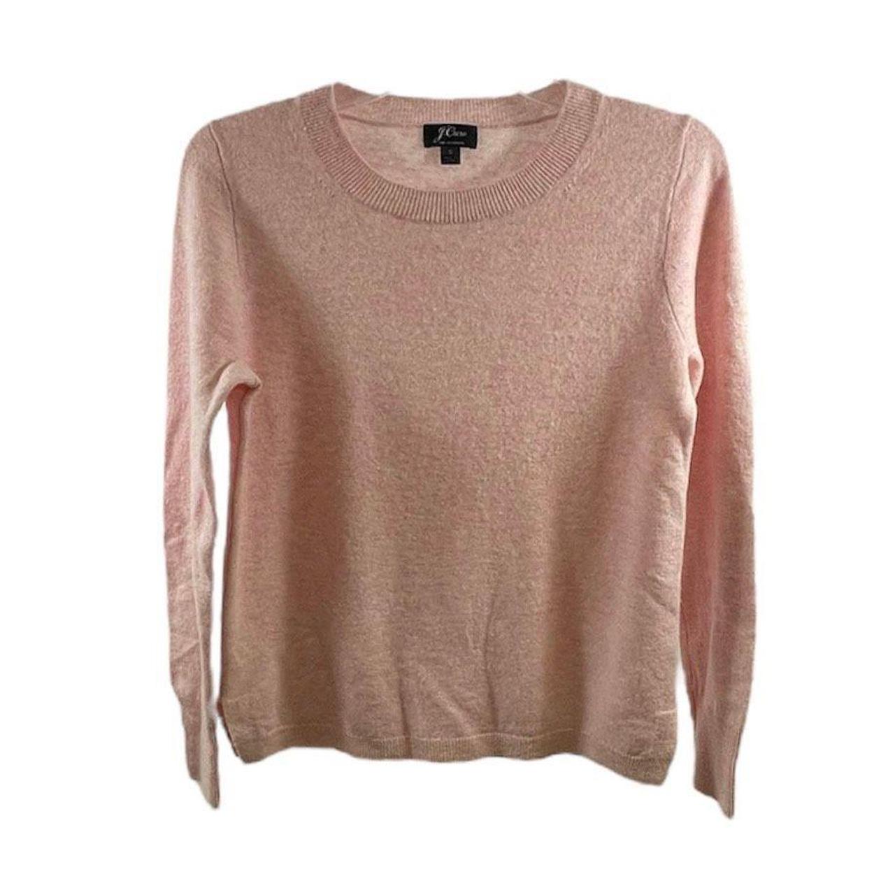 J. Crew women's crewneck long buy sleeve pullover pink Cashmere sweater Size Small