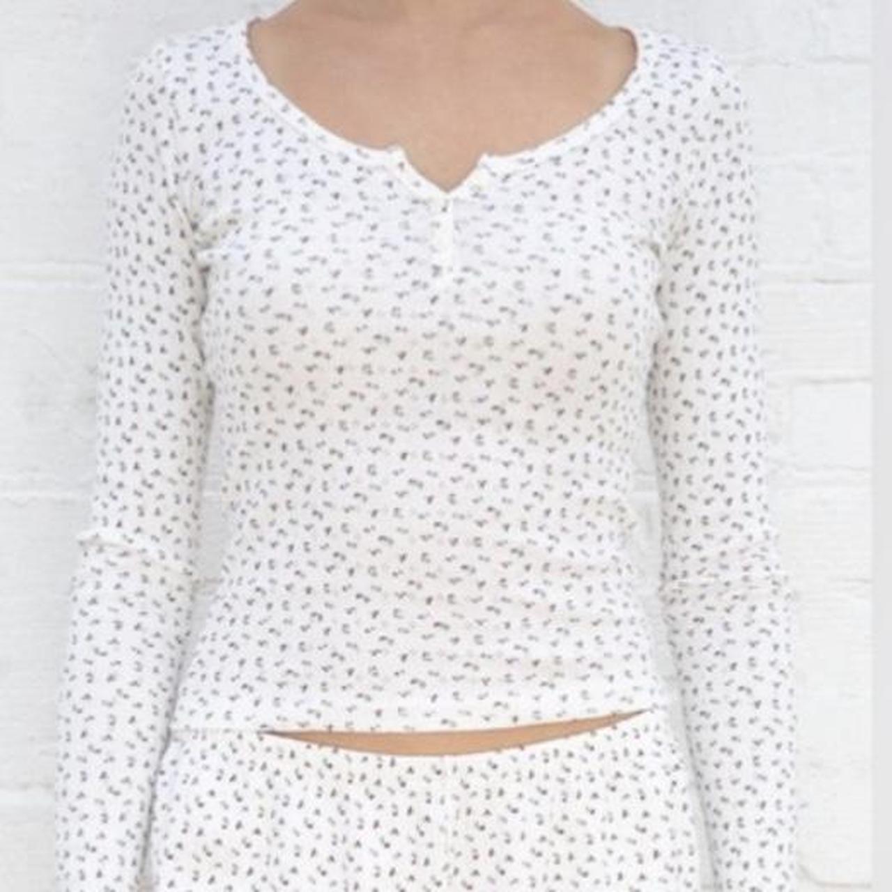 Brandy long sleeve zelly top with pink floral... Depop