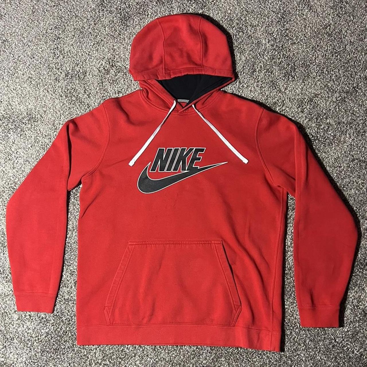 Nike Men's Red and Black Hoodie | Depop