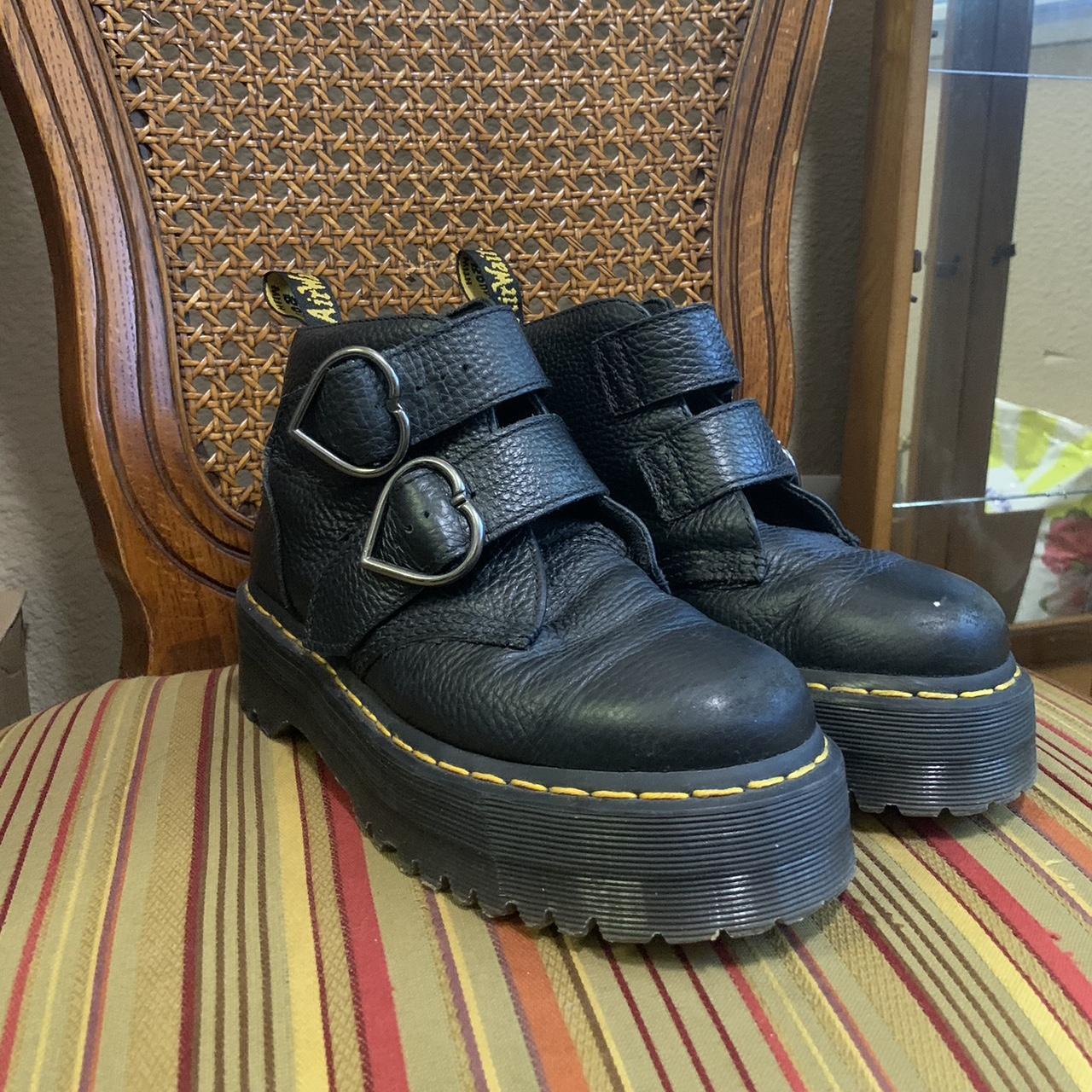 Black Devon Heart Platform Boots