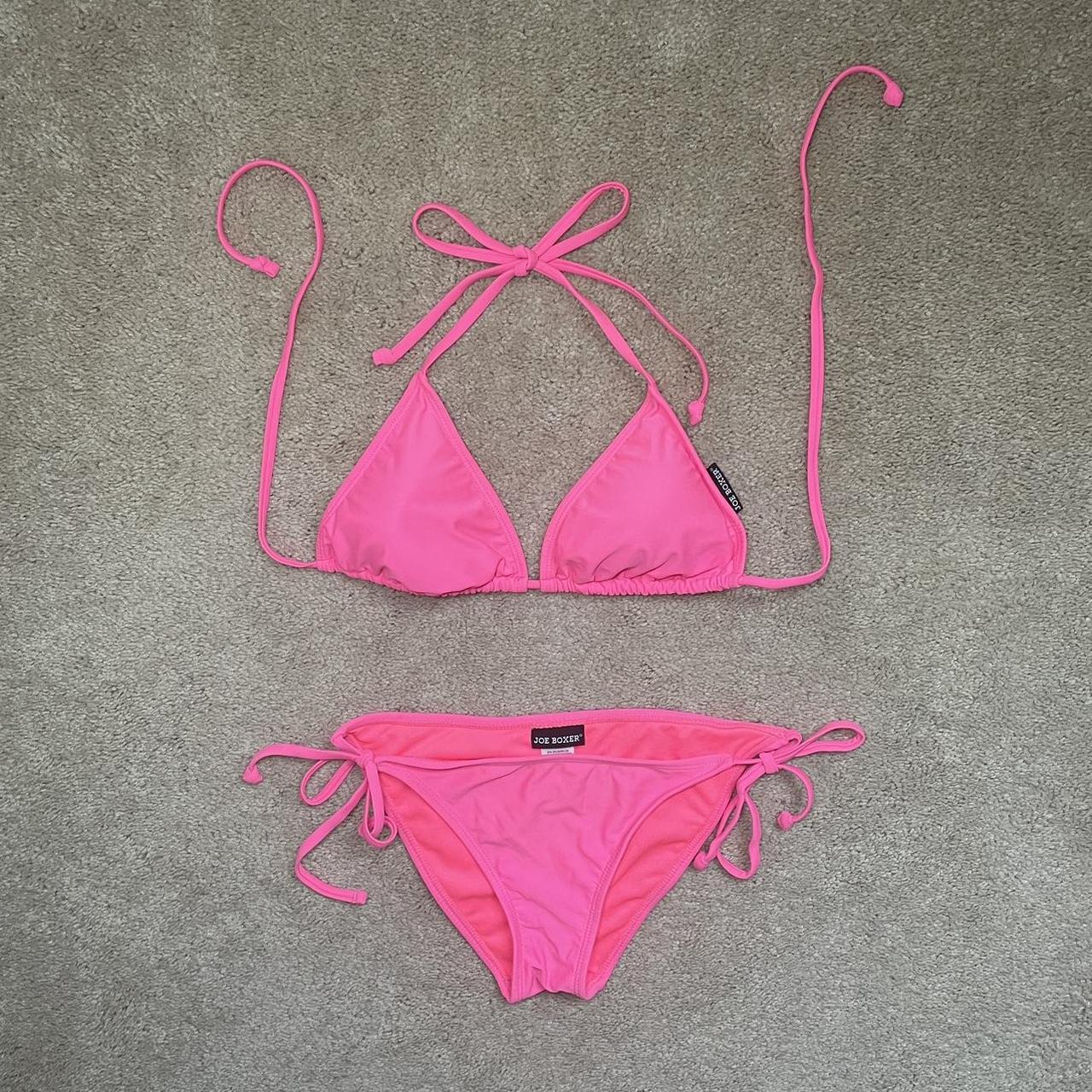 Joe Boxer 2000s hot pink triangle string bikini. The. Depop