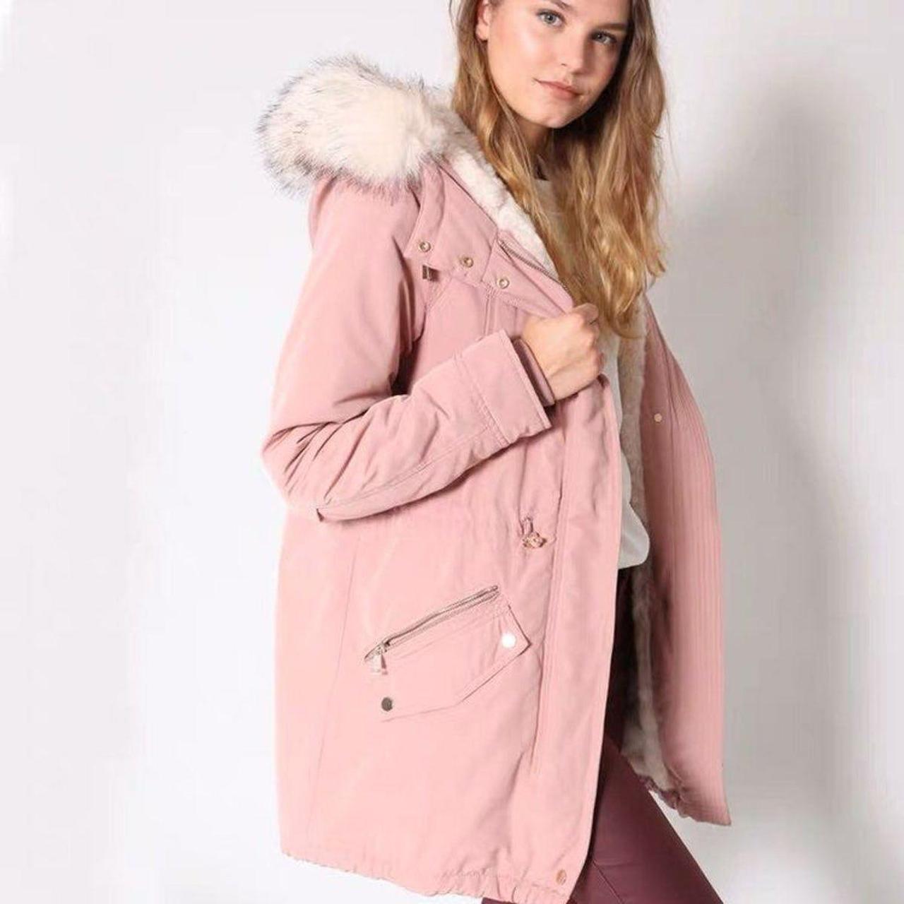 Pimkie Baby Pink Parka Jacket Size M Beautiful