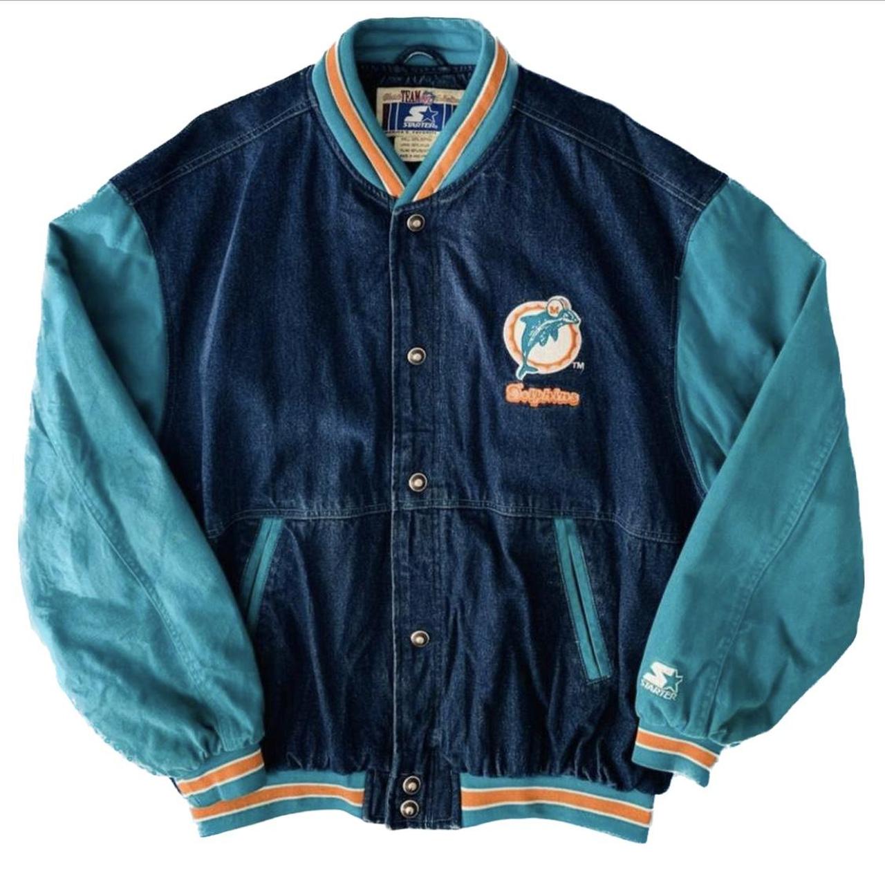 Vintage Starter Miami Dolphins Jacket Kids - Depop