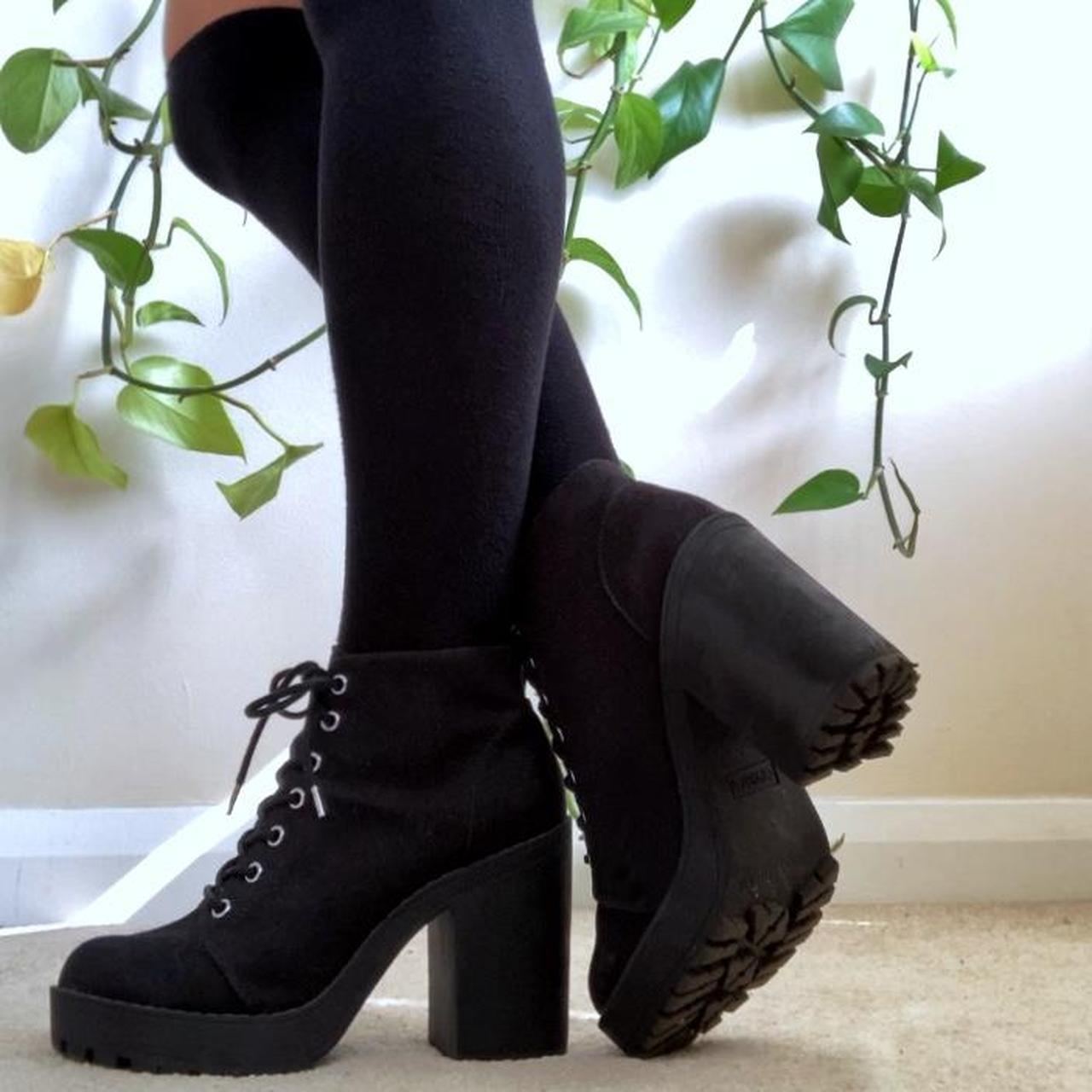 Canvas Black Platform Boots H&m H&M Divided Black Lace-Up