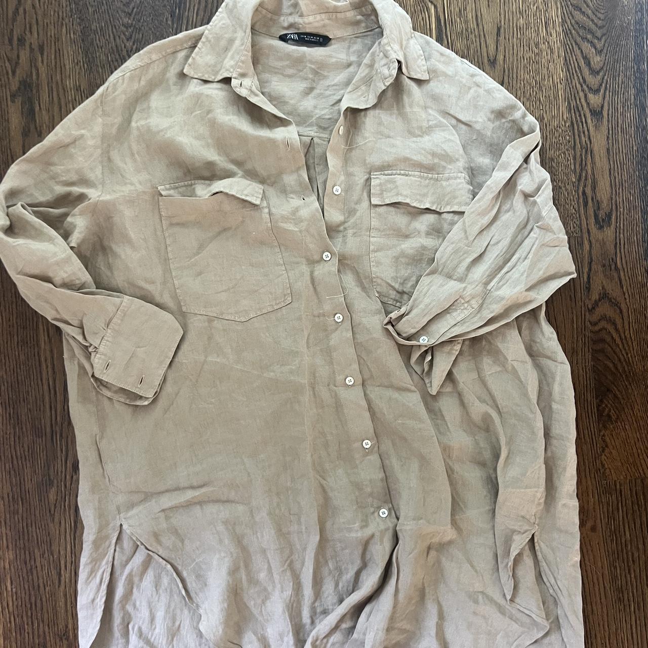 Linen shirt dress zara deals