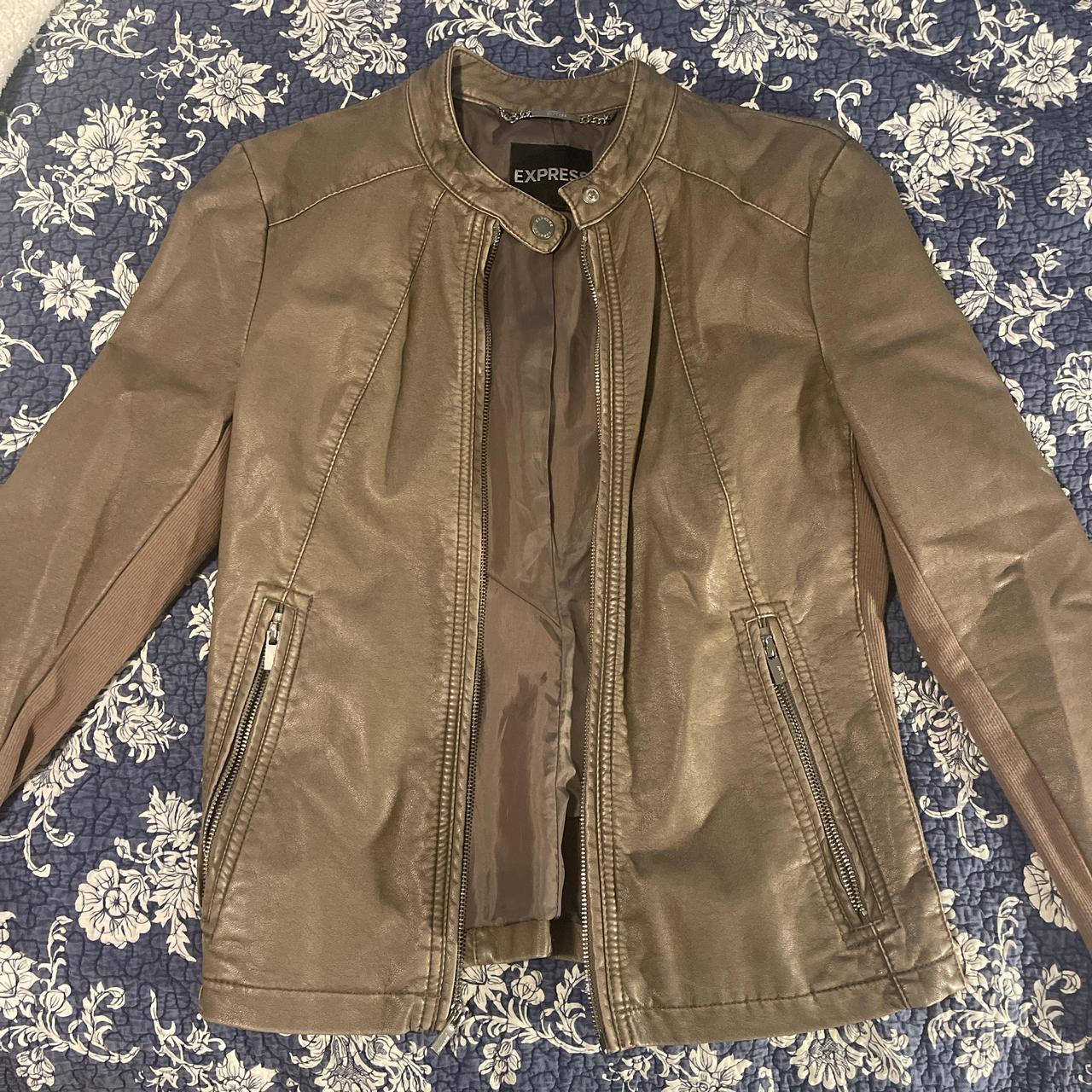 Express Faux Leather Jacket Brown buy XS