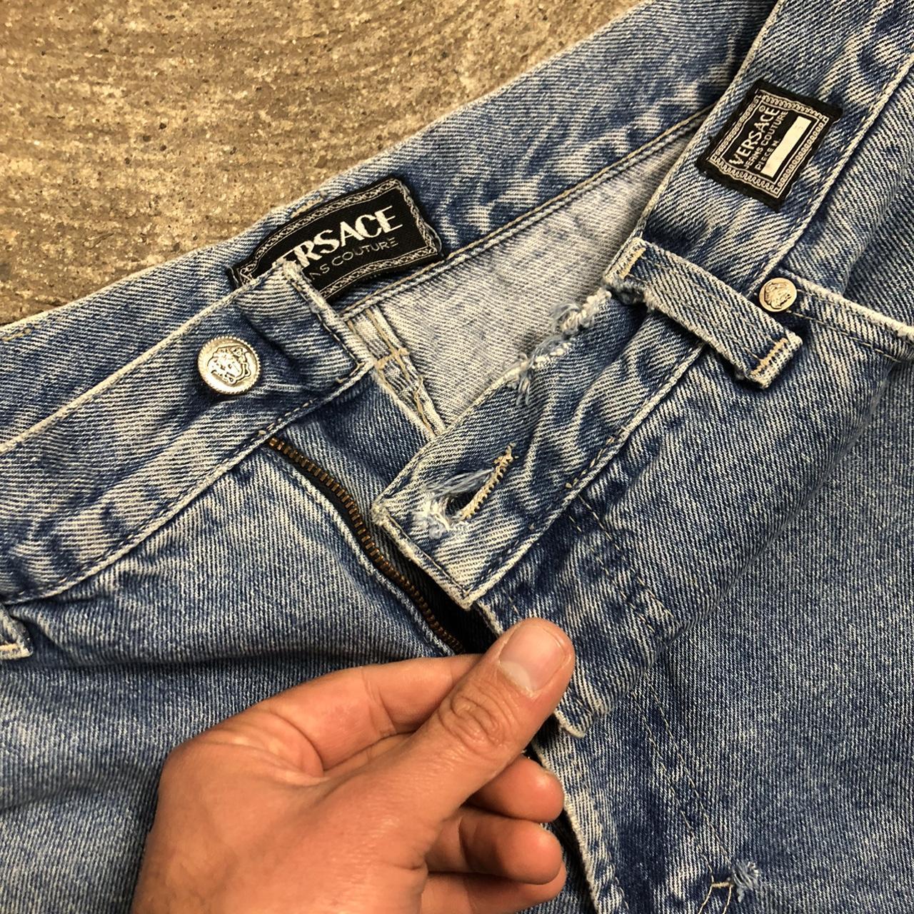 Versace Men's Blue Jeans Depop