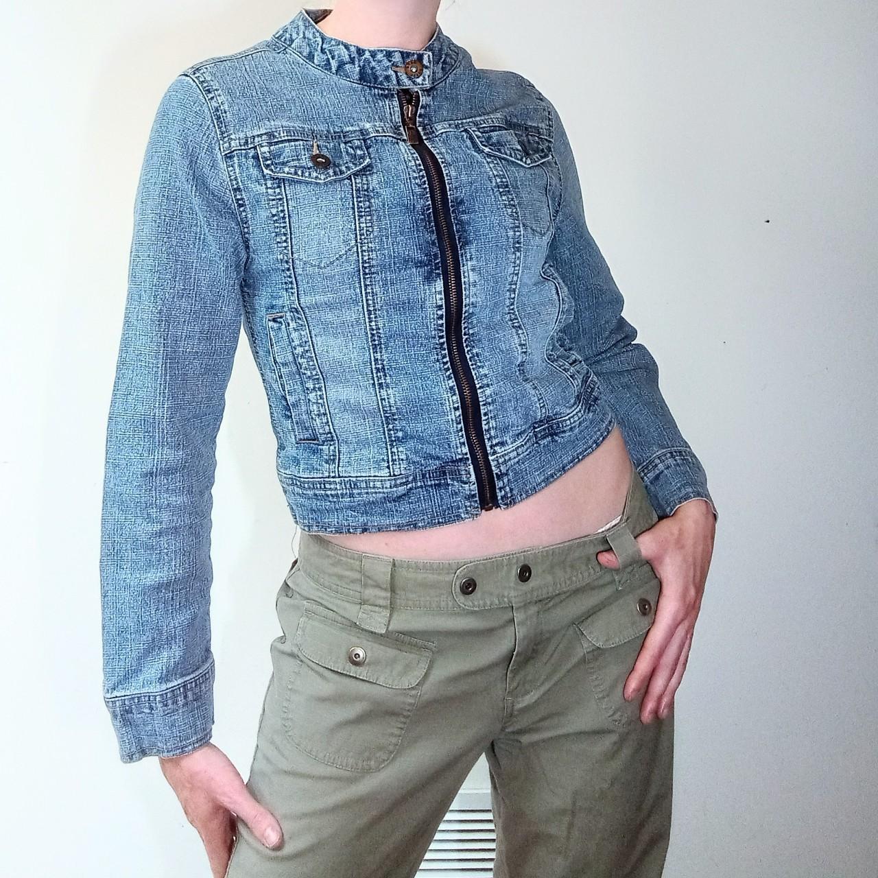 Lightweight cropped shop denim jacket