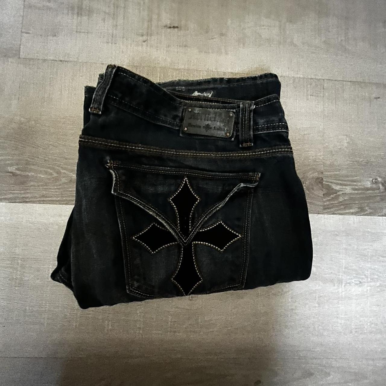 sick rare affliction baggy jeans 42x34 sick iron... - Depop