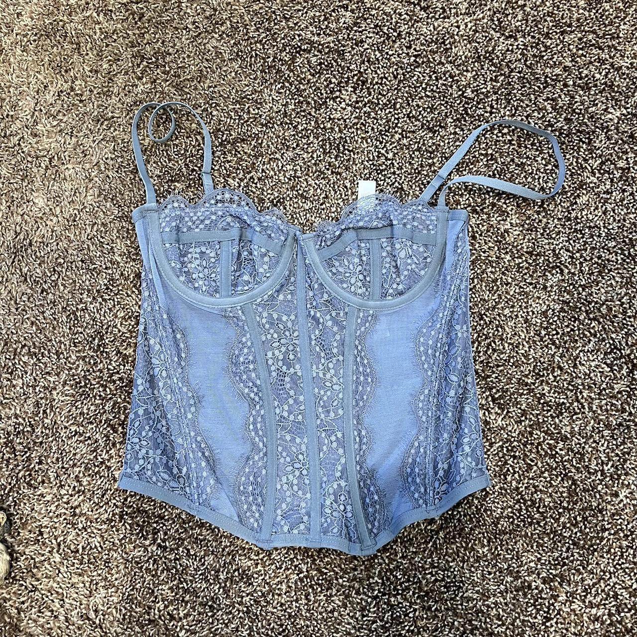 Urban Outfitters Women's Blue Corset Depop