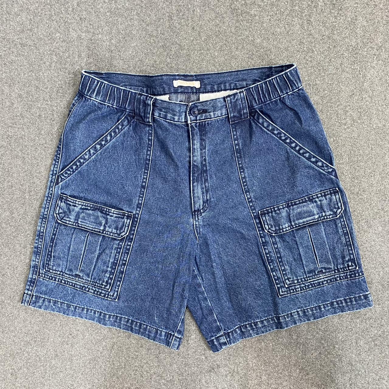 Denim Cargo Shorts Savane Baggy Jean Shorts - Size... - Depop