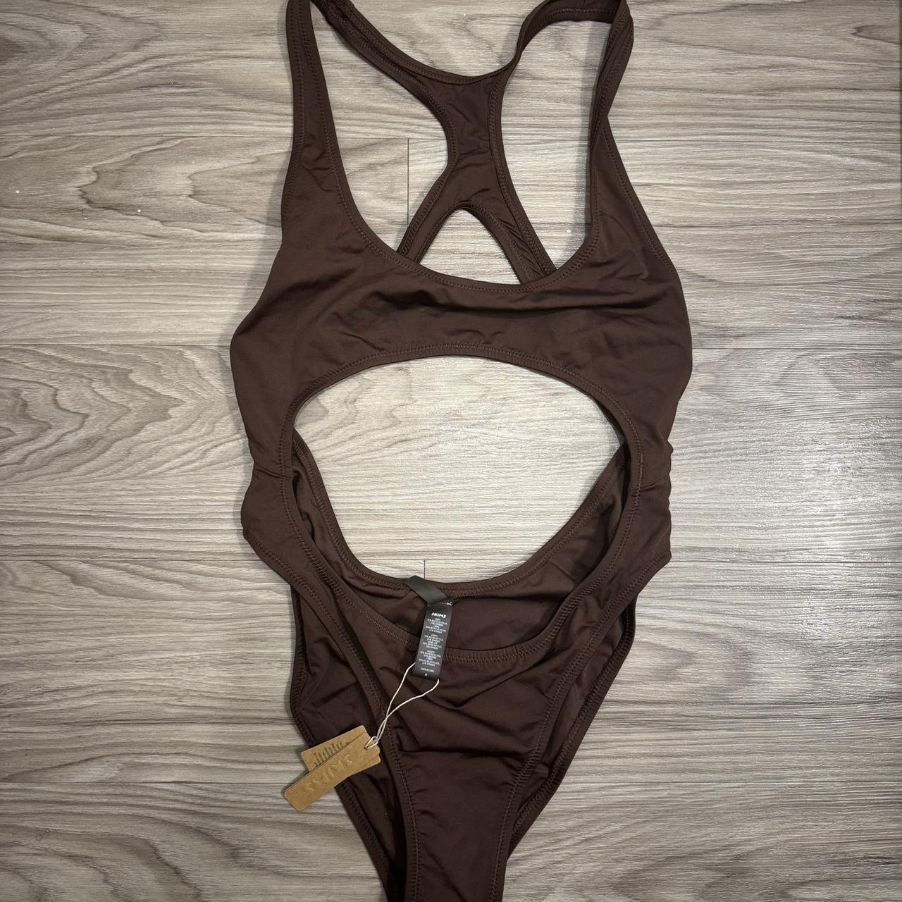 Skims brown one piece size medium New with tags - Depop