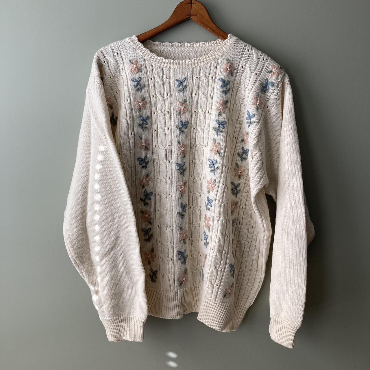 Off white floral on sale sweater