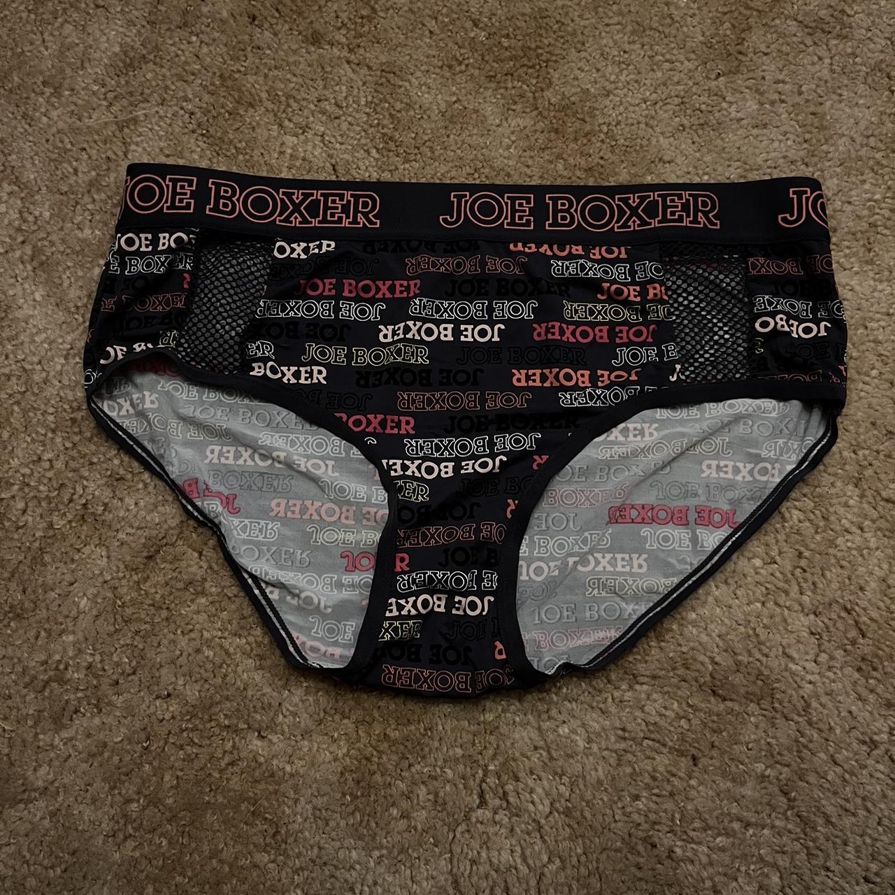 grey and pink joe boxer underwear with mesh on the - Depop