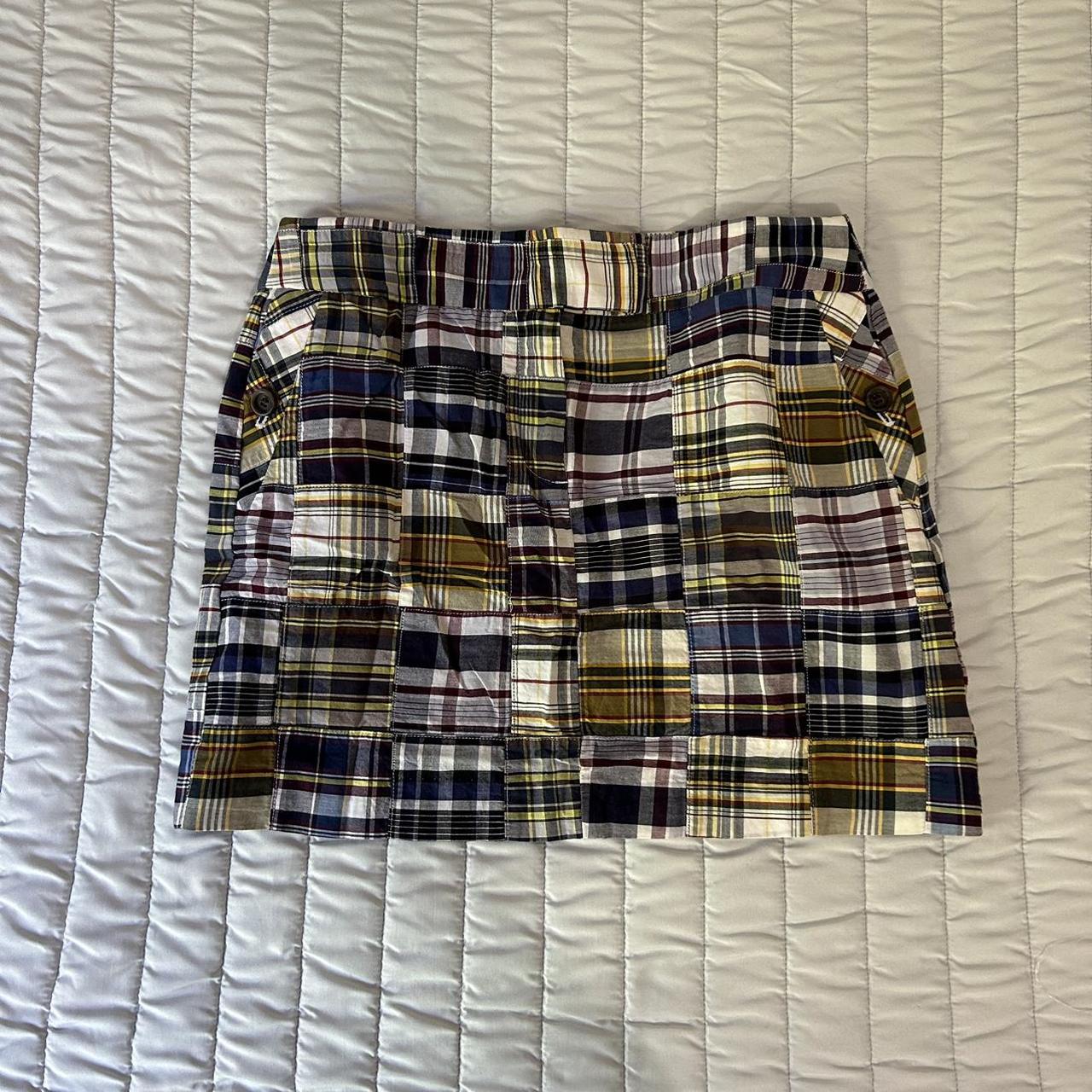 patchwork plaid mini skirt #skirt #miniskirt... - Depop
