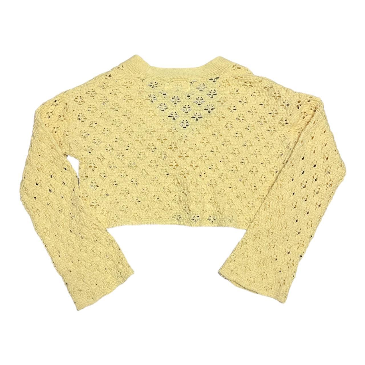 small ZARA yellow cropped knit Kid Depop