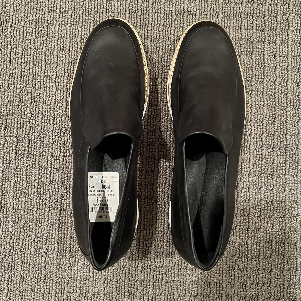 vince black platform loafers, size 10. new with... - Depop