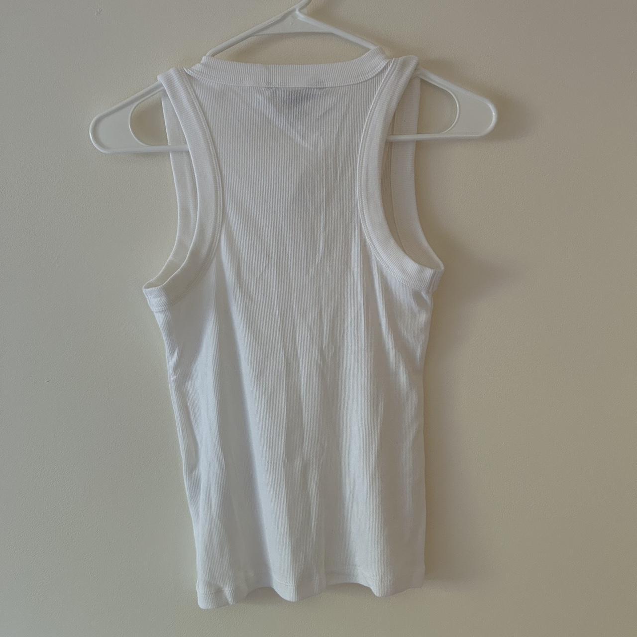 Banana republic white ribbed scoop neck tank top.... - Depop