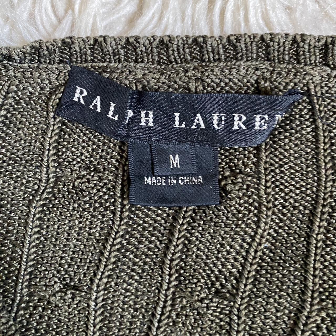 Olive Green Ralph Lauren Sweater 100% silk 16”... - Depop