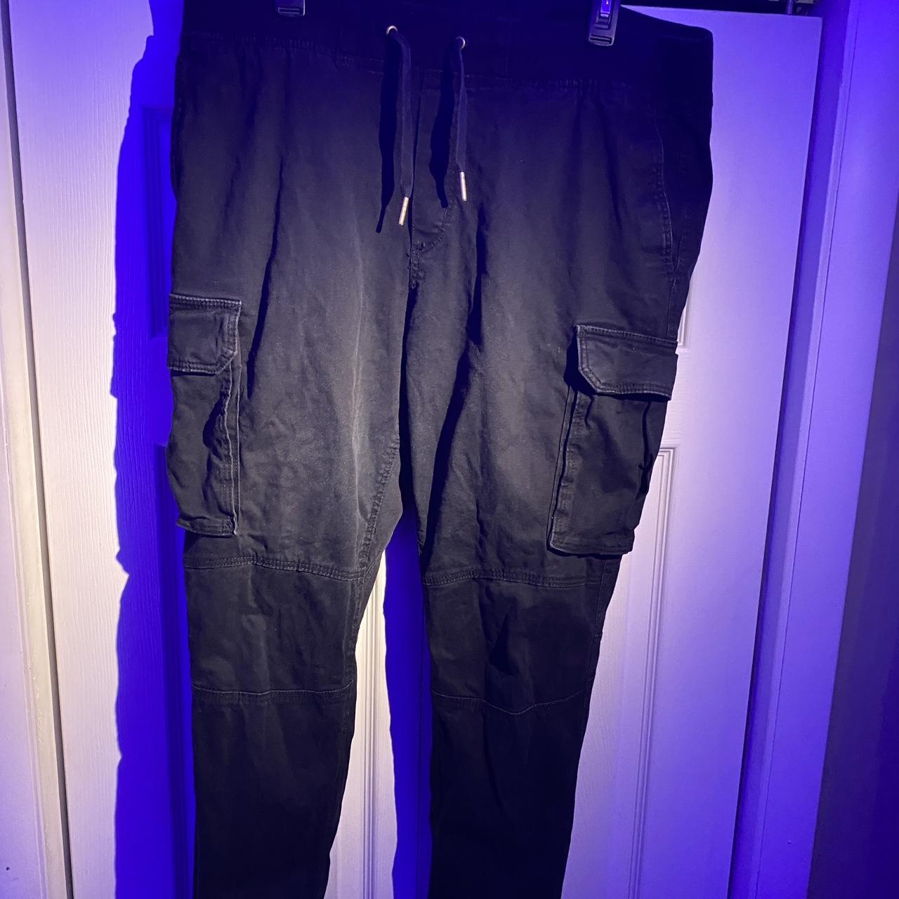 Mens black outlet cargo pants h&m