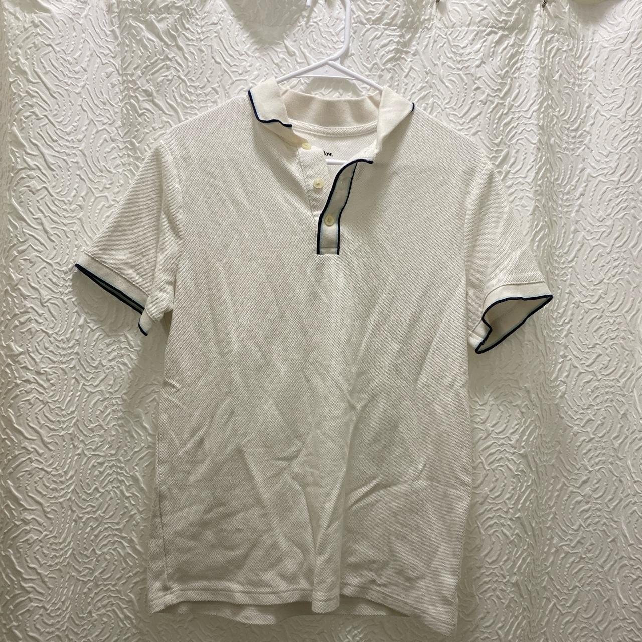 Men's White and Navy Polo-shirts | Depop