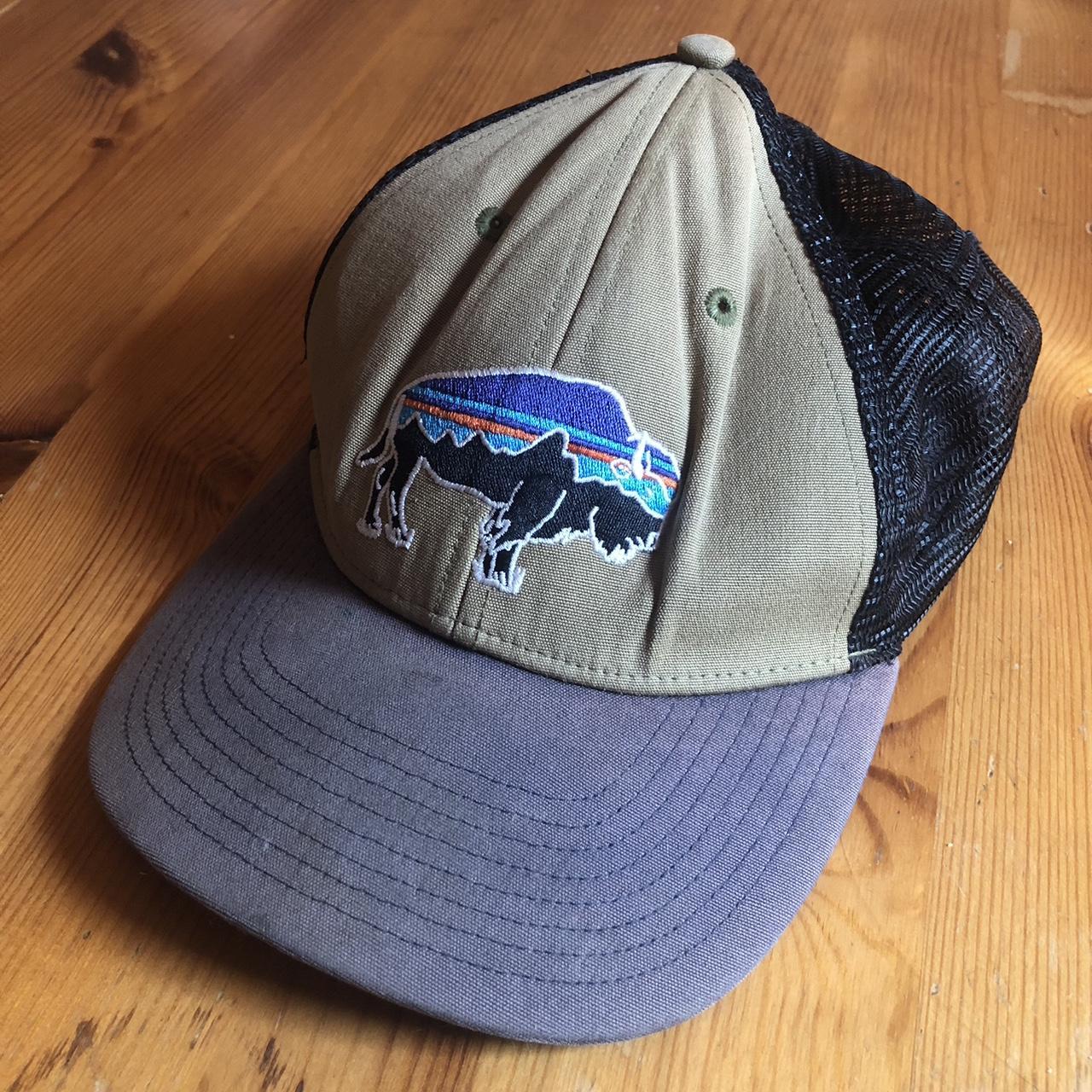 Patagonia trucker hat, buffalo design. In good used... Depop